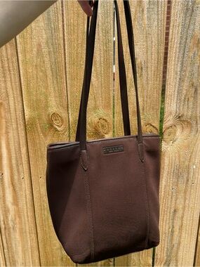 1998 Coach Chocolate Brown Canvas Tote with Leather Straps
